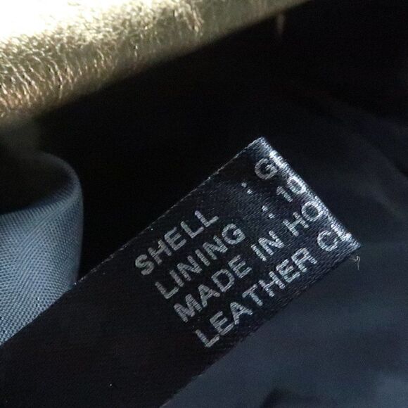 MICHAEL HOBAN NORTH BEACH LEATHER BLACK GOLD VINTAGE LEATHER JACKET SIZE 5/6 - Picture 4 of 13